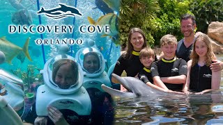 Discovery Cove AllInclusive Orlando Day Resort  SeaVenture  Dolphin Swim Review [upl. by Eislel]