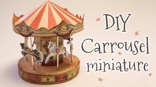 Miniature dollhouse Carousel papercraft step by step tutorial [upl. by Singleton636]