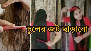 চুলের জট ছাড়ানো উপায় । hair combing video 👸 susmitadeyvlog [upl. by Etnomaj260]