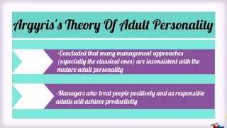 Argyriss Theory of Adult Personality [upl. by Odnanref]