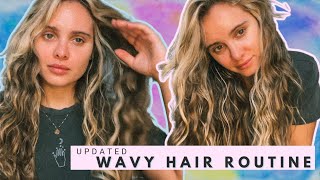 soft wavy hair routine  no heat curly to wavy [upl. by Strephon]