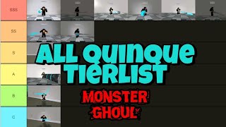 Monster Ghoul All Quinque Tierlist  Monster Ghoul Quinque [upl. by Andrus]