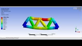 ANSYS13 Two Dimensional Trusses Static Structural analysis Ansys Workbench Tutorial for Beginners [upl. by Kassaraba93]