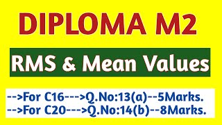 AP Diploma M2 RMS amp Mean Values TeluguDiploma 3rd Sem [upl. by Eyla]