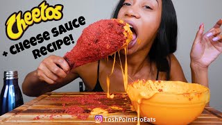 CHEESY HOT CHEETOS GIANT TURKEY LEG MUKBANG 먹방  STRETCHY CHEESE RECIPE  VERY MESSY [upl. by Gauthier]