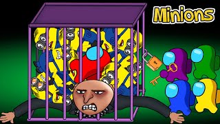 Among Us VS Gru locked in a cage with Minions  Peanut Among Us Animation [upl. by Ahsienal]