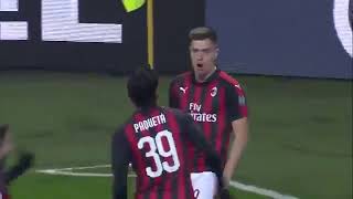 Krzysztof Piateks Celebration with Milan Fans Chant [upl. by Wynne]