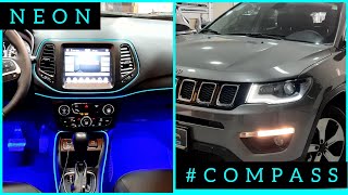 JEEP COMPASS FITA LED NEON NO PAINEL [upl. by Maybelle]