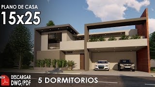 Plano de casa de 15x25 metros [upl. by Rocray]