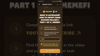 What is altseason memefi codememefi memefisecretcode [upl. by Loar]