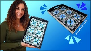 DIY Vassoio con Perline HAMA BEADSPYSSLA  Fantasia Fiori  Tutorial Festa della Mamma [upl. by Ynafetse]