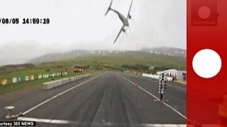 Scary Plane crashes into racetrack in Iceland and explodes [upl. by Aden]