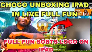 SOBTS LOGO ON IPAD YOUTUBE CHOCO UNBOXING IPAD M4 IN LIVE FULL FUN madan madanop pubgmadan [upl. by Rene425]