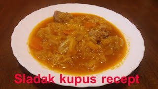 kako skuvati sladak kupus sa mesom recept [upl. by Resarf]