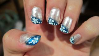 Enchanted Blue Prom Nail Tutorial [upl. by Ennobe]