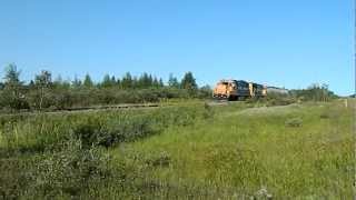 C MRP 2012 Ontario Northland freight train for Agrium Phosphate [upl. by Issej268]