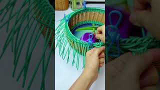 How to weave basket with rattan diy rattan howtomakeflowerbasket [upl. by Liebman]