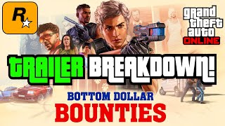 GTA 5  NEW Bottom Dollar Bounties DLC  FULL Trailer Breakdown New Cars Business amp More [upl. by Ociral]