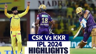 csk vs kkr highlights  kkr vs csk highlights  ipl match 22 highlights  ms dhoni batting  jadeja [upl. by Elna]