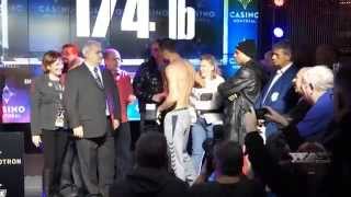 Sergey Kovalev vs Jean Pascal Official Weigh in [upl. by Annoik]