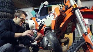 Gearbox Oil Change on KTM EXC 300 [upl. by Addis]