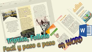 Como hacer triptico follleto  baucher en word facil 2022 [upl. by Llirrem]