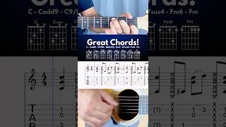 Check out this great sounding chord progression with tabs Grab your guitar and try it out [upl. by Alsworth16]