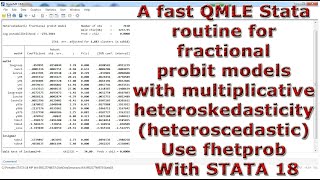 Fractional probit models with multiplicative heteroskedasticity Use fhetprob With STATA 18 [upl. by Farra717]