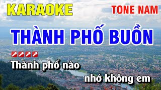 Karaoke Thành Phố Buồn Tone Nam Nhạc Sống  Nguyễn Linh [upl. by Eatnoj]