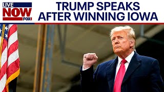 Trump speaks after winning Iowa caucuses Haley amp DeSantis fight for second  LiveNOW from FOX [upl. by Nancee]