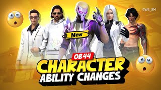 Characters Ability Changed in OB44 Update Free Fire Character Ability Rework [upl. by Norene693]