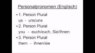 Personalpronomen Englisch [upl. by Yeliw]