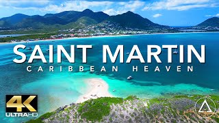 SAINT MARTIN  SINT MAARTEN IN 4K DRONE FOOTAGE ULTRA HD  Beautiful Island Landscapes Footage UHD [upl. by Laehcimaj]