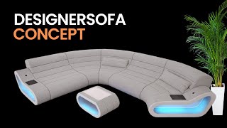 Sofa Dreams Wohnlandschaft Stoff Couch Concept mit LED Beleuchtung I Easy Clean Technologie [upl. by Call750]