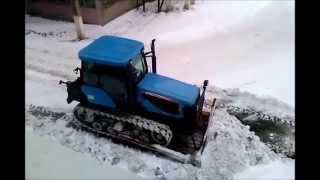 Agromash 90TG snow removal  Агромаш 90ТГ чистка снега [upl. by Picco]