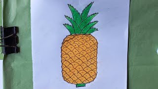 Easy pineapple drawing for beginners  Pencil sketch  Pineapple drawing [upl. by Zales]