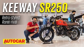 Keeway SR250  Retrostyled Ronin rival  Auto Expo 2023  Autocar India [upl. by Orella]