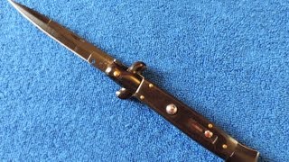 Tactical Black  Classic Italian Stiletto Switchblade [upl. by Eiuqnom]