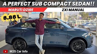 New Maruti Dzire ZXi MT⚡️ On Road Price  Blue Colour  Black Alloys  Maruti Dzire Facelift 2024 [upl. by Kcirad]