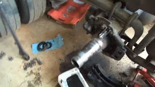 Replacing leaking axle seal on 18 wheeler [upl. by Aynom824]