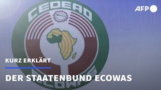 Kurz erklärt Der westafrikanische Staatenbund Ecowas  AFP [upl. by Eamanna]