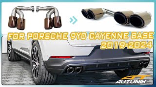 Autunikcom  Bronze Exhaust Tips for Porsche 9Y0 Cayenne Base 20192024 et210 [upl. by Lainad]