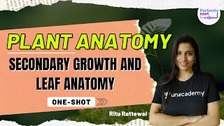 Secondary Growth and Leaf Anatomy in OneShot  NEET 2021  Ritu Rattewal [upl. by Leirbaj]