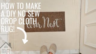 TUTORIAL How to make a Drop Cloth Rug  Rug from a Drop Cloth  Drop Cloth DIY  Farmhouse DIY [upl. by Ocker]