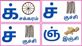 மெய் எழுத்துக்கள்mei eluthukkallearn tamil letters க் ங் ச் ஞ் kidswithfunlearning [upl. by Lincoln]