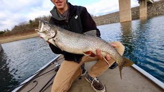 LAKE TROUT in New Jersey Fishing Bladebaits in ULTRA Clear Water [upl. by Nhoj]