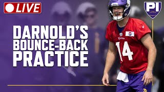 Viking camp update Darnold has bounceback day Tonyan injured [upl. by Inaja910]