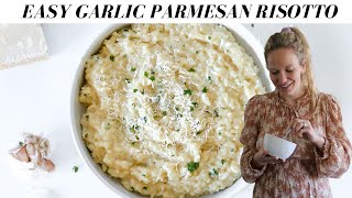 Easy Garlic Parmesan Risotto  The BEST Creamy Risotto Recipe [upl. by Akiemahs]