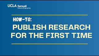 HOW TO Publish Research for the First Time [upl. by Adnamas]