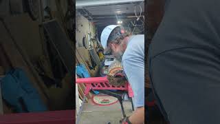 MILWAUKEE M18 fuel TOP HANDLE CHAINSAW with 12 AMP FORGE BATTERY HITS A LAG DULL CHAIN NOW [upl. by Cyrille]